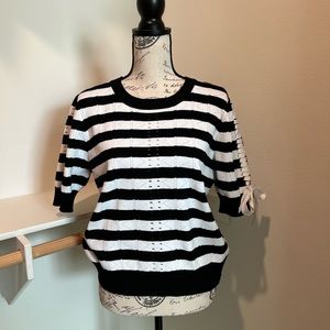 Cabi Black and White Sweater